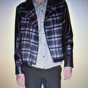 Time. Wieland wool and leather jacket. Moto style